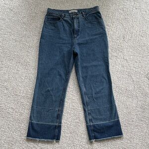 Rachel Comey Dark Blue Wide-Leg Jeans with Hem Panel